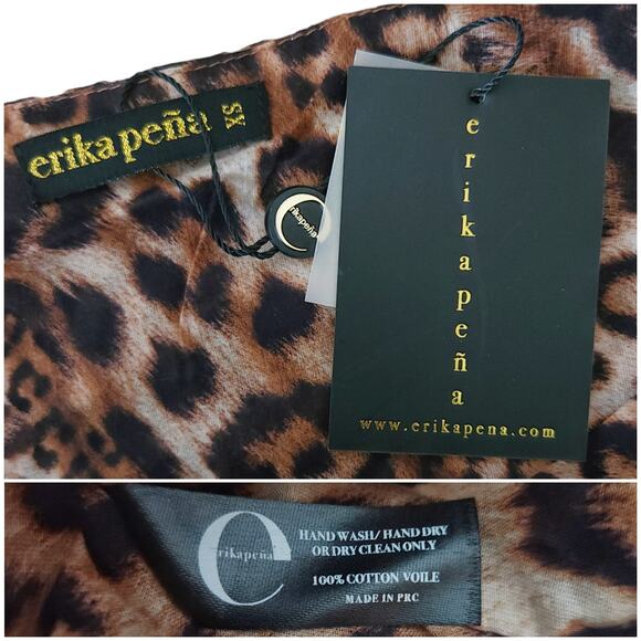 ERIKA PENA Ana boho tiered flowy maxi animal leopard print skirt Size XS NEW - Picture 5 of 6